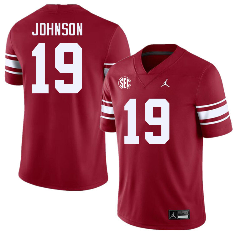 #19 Jacobe Johnson Oklahoma Sooners 2024 SEC Conference College Football Jerseys-Throwback